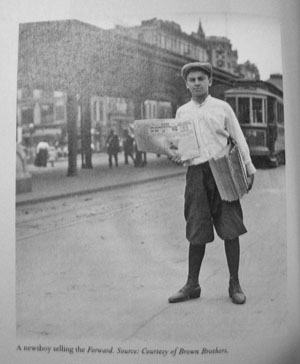 a boy selling Forverts, or the Jewish Daily Forward