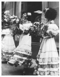 Dominican American women performing in New York City's Hispanic Day Parade.