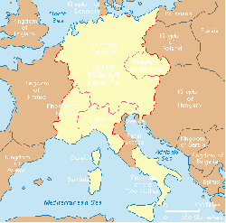 A map of The Holy Roman Empire