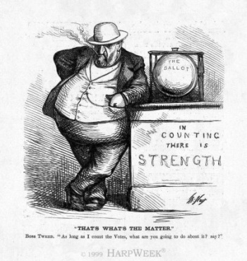 A Political Cartoon of the Corrupt Boss Tweed During His Time in Politics.