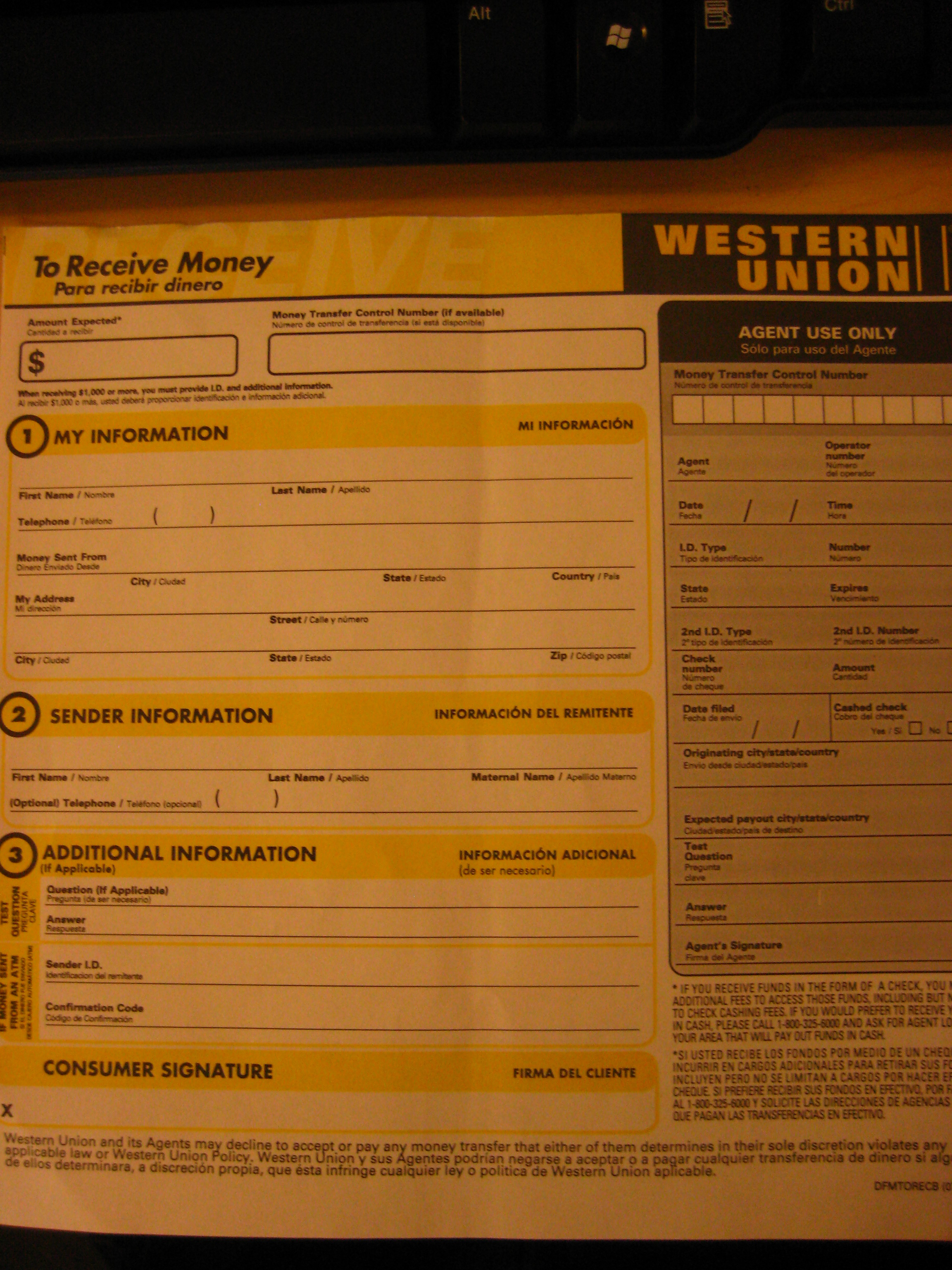 Why would western union block a receiver