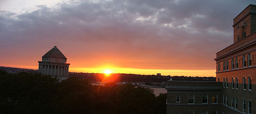 A sunset between Grant's Tomb and the International House
