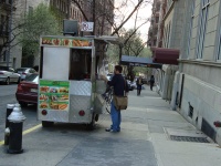 One of the many Halal-food carts in Morningside Heights