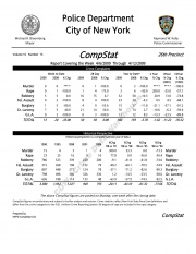 A crime report sheet for Precinct 26, from 1993-2009.