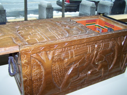 Example of A Coffin; Note the beauiful cloth
