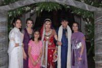 Suleman Ilyas and his five sisters at his oldest sister's wedding in Pakistan
