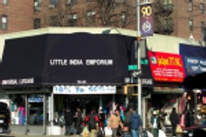 Little India Emporium, a prominent leather and luggage store on 37th Avenue in Jackson Heights, New York.
