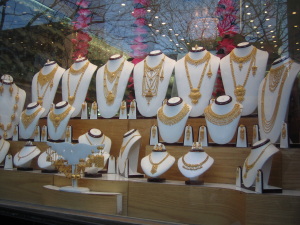 Jewels of London- wedding necklace sets on display