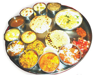An Assortment of Typical North Indian Foods (Welcome To Shri Thal - Fine Indian Thali House