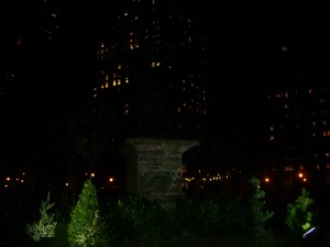 Madison Square Park-luscious. The statue is Jaime Stettin's great-grandfather.