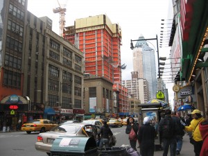 A view up 8th ave. Considerably less flashy, and you can see the new development happening two blocks north at 44th.