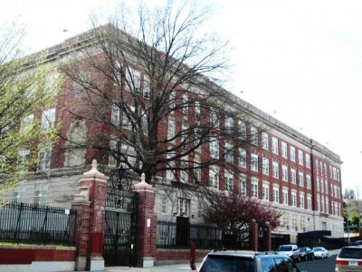 Franklin K. Lane High School is next to Dexter Park and the Cypress Hill cemetery in Woodhaven.
