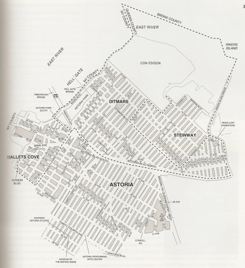 A Map of Astoria, Including Ditmars, Steinway, and Hallett's Cove