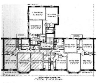 Greystone Apartment Floorplan The apartment units in the Greystones were designed to provide excess sunlight, air and space.