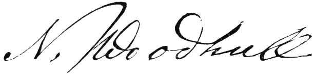 There are no known portraits of General Nathaniel Woodhull, so his signature will have to do.