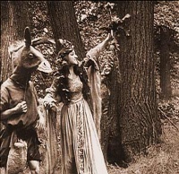 An outdoor shot from "A Midsummer Night’s Dream", filmed in the chestnut woods that used to be near the Flatbush Vitagraph studio.  Photo Credit: http://urbanography.com/urban/0006/vita7.htm