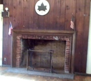 The historic fire place inside the field house. Photo credit: dg