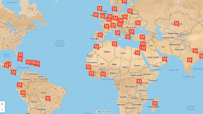 Macaulay Study Abroad map