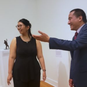 Angela Goh '23 with Queens College Pres. Frank Wu