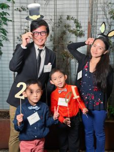 Zuobin and his family celebrate at the Fall Fête on November 1, 2022.