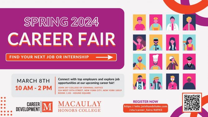 Spring 2024 Career Fair on March 8th from 10am to 2pm
